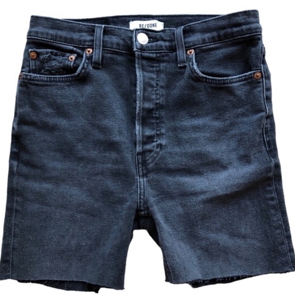 Re/Done Originals Cut Off Shorts Distressed Faded Coal Size 28 - Picture 13 of 13